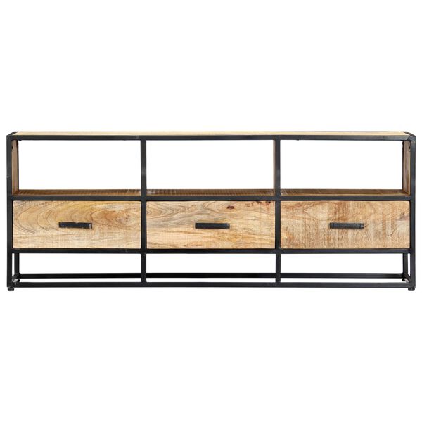 vidaXL Meuble TV 120x30x45 cm Bois solide de manguier