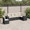 vidaXL Salon de jardin 6 pcs avec coussins noir r&eacute;sine tress&eacute;e