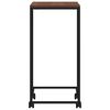 vidaXL Table d'appoint avec roues Noir 40x30x63,5 cm Bois d'ing&eacute;nierie