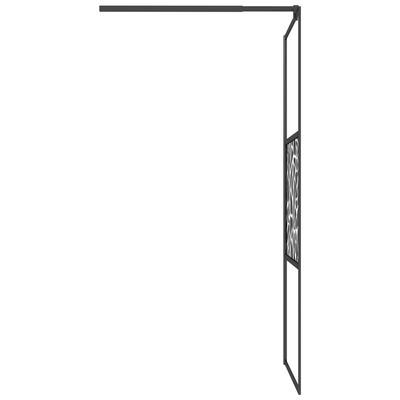 vidaXL Paroi de douche avec étagère Noir 80x195 cm Verre ESG&Aluminium