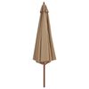vidaXL Parasol d'ext&eacute;rieur avec m&acirc;t en bois 350 cm Taupe