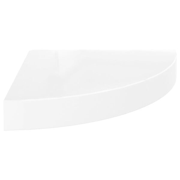 vidaXL Étagère d'angle flottante Blanc brillant 25 x 25 x 3,8 cm MDF