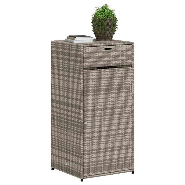 vidaXL Armoire de rangement de jardin gris 55x55x111 cm résine tressée