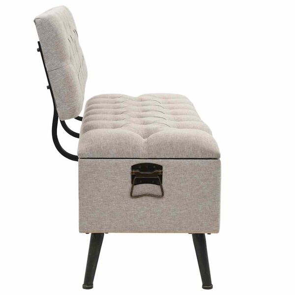 vidaXL Banc de rangement avec dossier 110 cm crème tissu