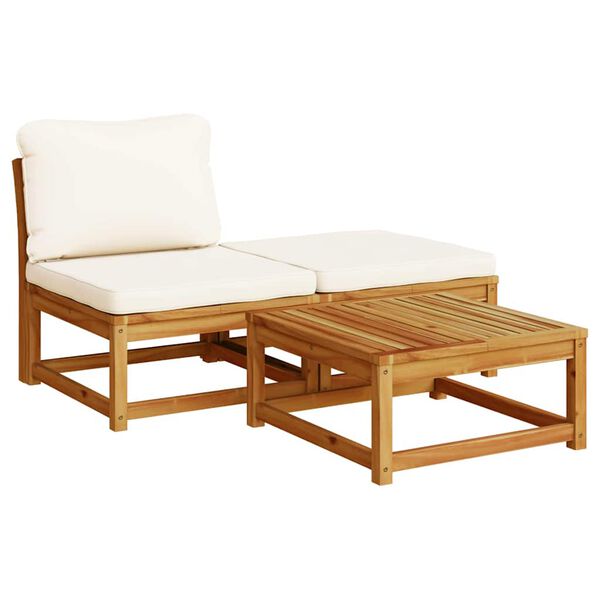 vidaXL Salon de jardin avec coussins 9 pcs bois massif d'acacia
