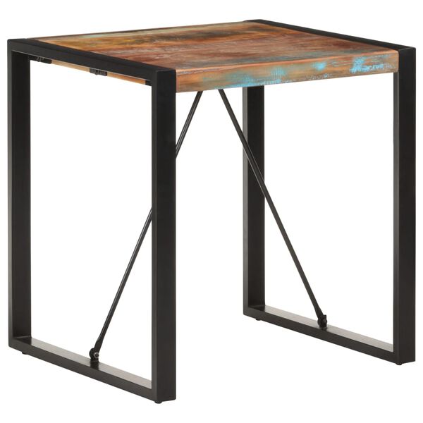 vidaXL Table &agrave; manger 70x70x75 cm Bois de r&eacute;cup&eacute;ration massif