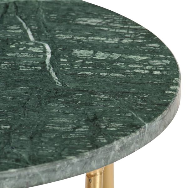 vidaXL Table basse Vert 40x40x40 cm Pierre véritable et texture marbre