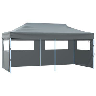 vidaXL Tente de réception pliable avec parois 3x6 m anthracite