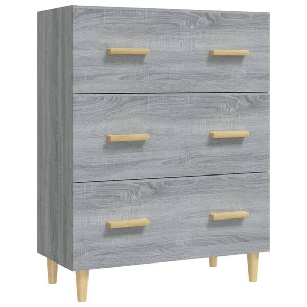 vidaXL Buffet Sonoma gris 70x34x90 cm Bois d'ing&eacute;nierie