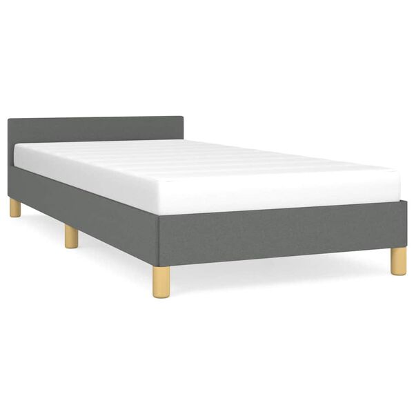vidaXL Cadre de lit sans matelas gris foncé double tissu