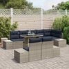 vidaXL Ensemble de canap&eacute; de jardin 9 pcs Gris et bleu marine