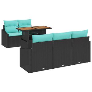 vidaXL Ensemble de salle &agrave; manger pour jardin 6 pcs Noir et Sarcelle