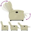 vidaXL Fauteuil inclinable électrique crème cuir véritable