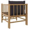 vidaXL Canapé de jardin avec coussins gris foncé bambou