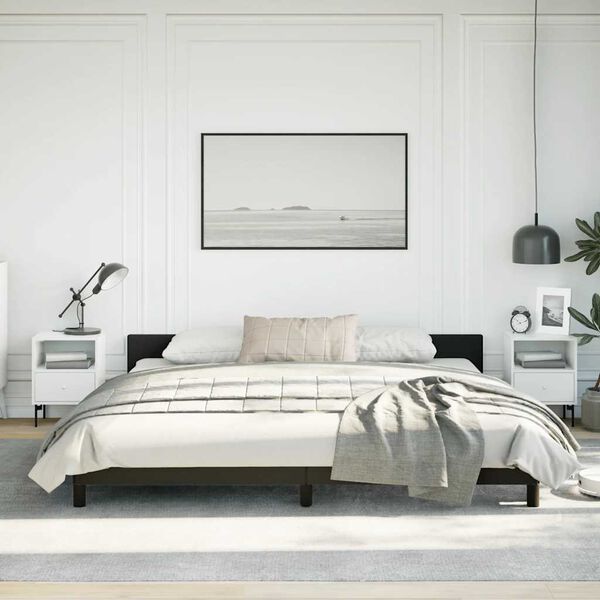 vidaXL Cadre de lit sans matelas noir California similicuir