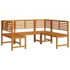 vidaXL Ensemble de banc de jardin 3 pcs Marron Bois d'acacia massif