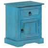 vidaXL Table de chevet Bois de manguier massif 40x30x50 cm Bleu