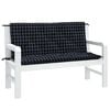 vidaXL Coussins de banc de jardin lot de 2 carreaux noir 120x50x7 cm