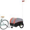 vidaXL Remorque de vélo noir et orange 45 kg fer