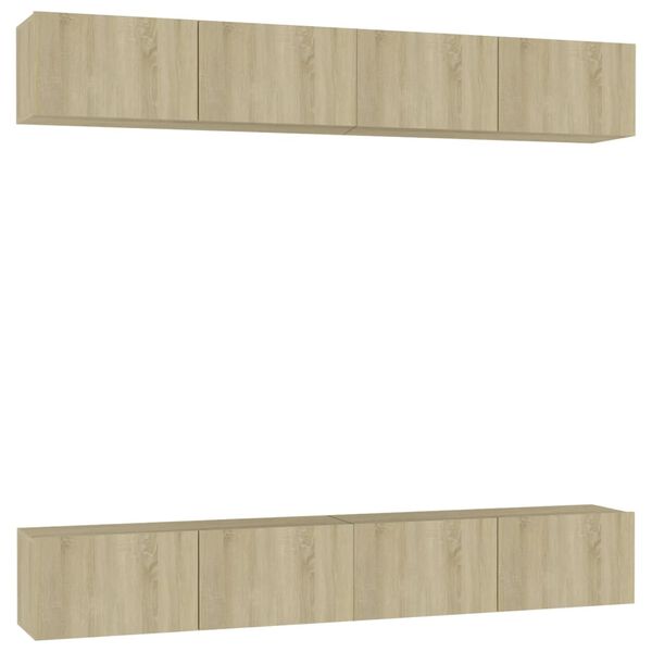 vidaXL Meubles TV 4 pcs Ch&ecirc;ne sonoma 100x30x30 cm Bois d'ing&eacute;nierie