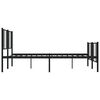 vidaXL Cadre de lit m&eacute;tal sans matelas avec pied de lit noir 183x213cm