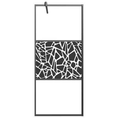 vidaXL Paroi de douche avec étagère Noir 80x195 cm Verre ESG&Aluminium