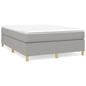 vidaXL Sommier &agrave; lattes de lit et matelas gris clair 137x190 cm tissu