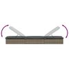 vidaXL Transats 2 pcs avec table gris r&eacute;sine tress&eacute;e