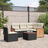 vidaXL Salon de jardin 6 pcs avec coussins noir r&eacute;sine tress&eacute;e