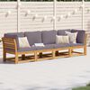 vidaXL Salon de jardin 4 pcs avec coussins Bois d'acacia solide