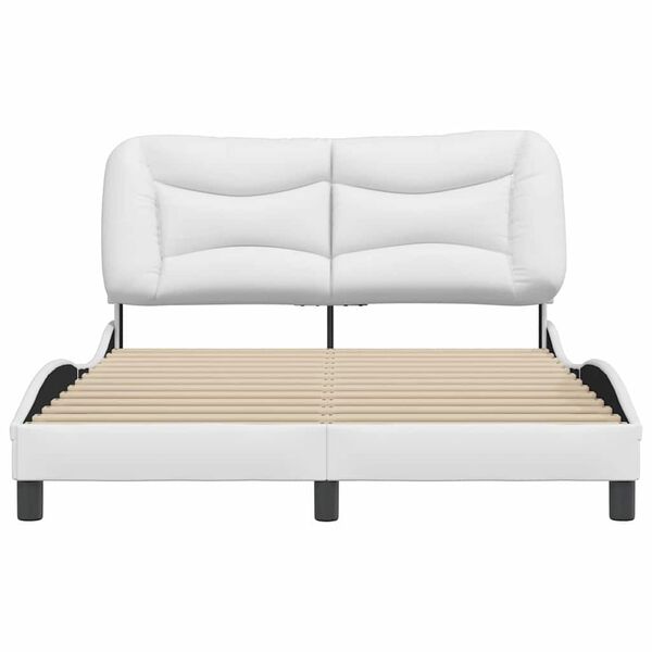 vidaXL Cadre de lit sans matelas Hvar blanc 137x190 cm similicuir