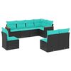 vidaXL Salon de jardin 8 pcs avec coussins noir r&eacute;sine tress&eacute;e