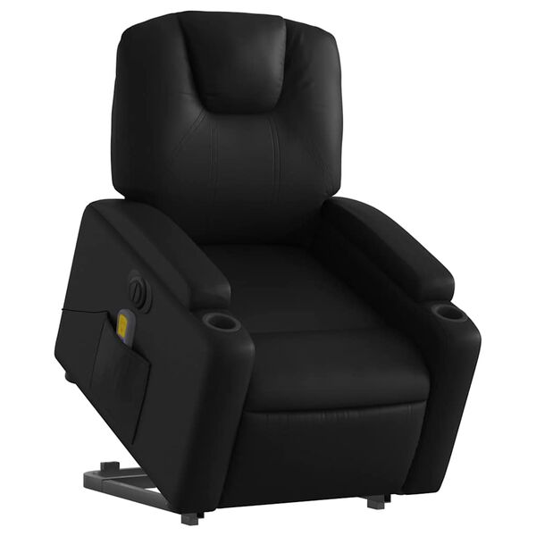 vidaXL Fauteuil inclinable de massage électrique noir similicuir