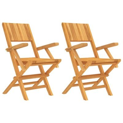 vidaXL Chaises de jardin pliantes lot de 2 55x61x90cm bois massif teck