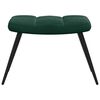 vidaXL Chaise de relaxation avec tabouret Vert foncé Velours