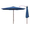vidaXL Parasol d'ext&eacute;rieur avec m&acirc;t en bois 350 cm Bleu