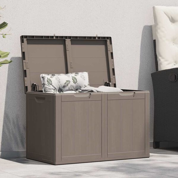 vidaXL Boîte de rangement de jardin 180 L Marron PP aspect bois