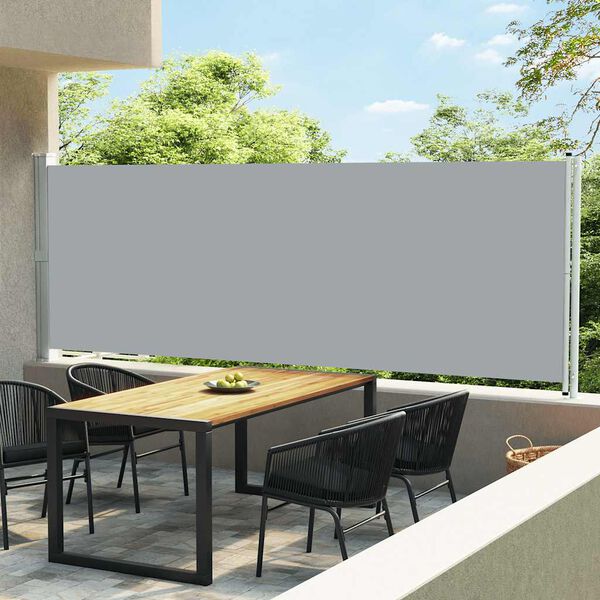 vidaXL Auvent lat&eacute;ral r&eacute;tractable de patio 600x160 cm gris