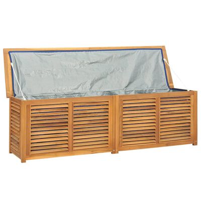 vidaXL Boîte de rangement jardin et sac 175x50x53 cm bois massif teck