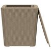 vidaXL Table de jardin avec couvercle amovible marron clair PP