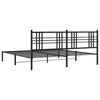 vidaXL Cadre de lit m&eacute;tal sans matelas avec t&ecirc;te de lit noir 193x203cm