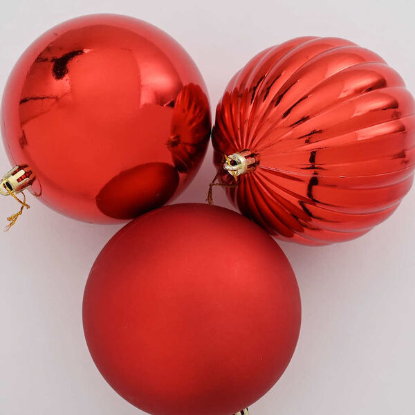 vidaXL Ensemble de Boules de No&euml;l XXL 3 pcs Rouge Plastique