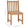 vidaXL Chaises de jardin lot de 2 Bois de teck solide
