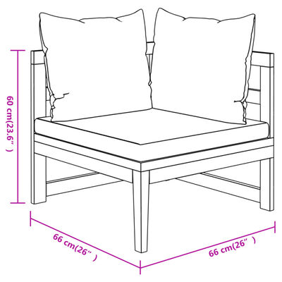 vidaXL Salon de jardin 5 pcs avec coussins gris foncé Bois d'acacia