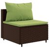 vidaXL Salon de jardin 6 pcs avec coussins Marron R&eacute;sine tress&eacute;e