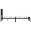 vidaXL Cadre de lit m&eacute;tal sans matelas avec t&ecirc;te de lit noir 150x200cm