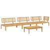 vidaXL Ensemble de Canap&eacute;s Uni 4 pcs Beige Bois d'Acacia Massif