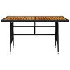 vidaXL Table de jardin Noir 130x70x72 cm R&eacute;sine tress&eacute;e et acacia