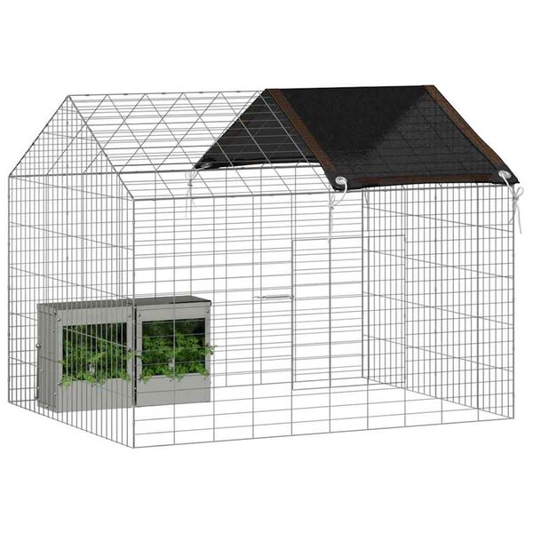 vidaXL Cage pour lapins Argent 400 x 78 x 78 cm Acier galvanis&eacute;