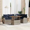 vidaXL Ensemble de canap&eacute; de jardin 6 pcs gris et bleu marine